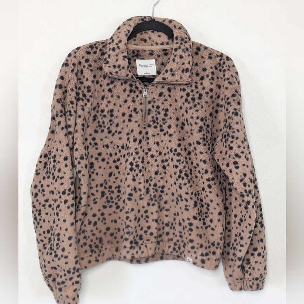 Abercrombie&Fitch Jacket Womens Small Leopard Print Fleece Soft A&F Collection